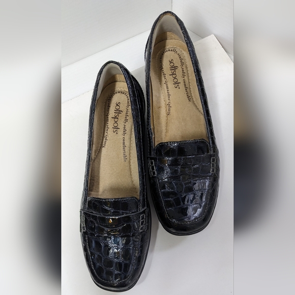 Softspots Patent Leather Black Penny Loafers size 8N - Picture 10 of 11